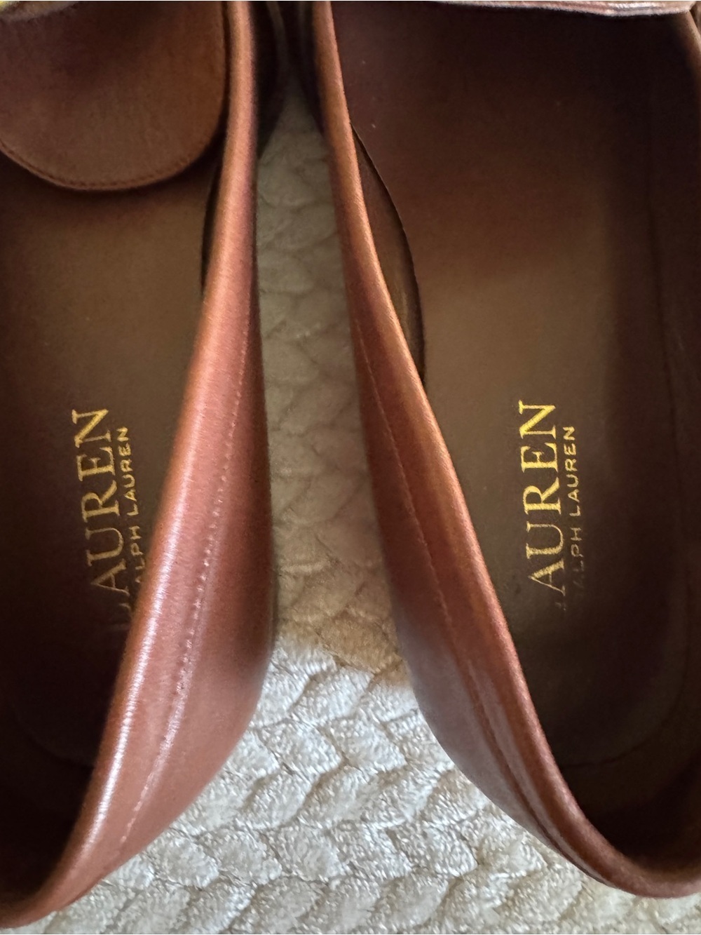 Lauren Ralph Lauren Brown Leather Buckle Loafers - Women's Size 6.5 - Picture 7 of 10